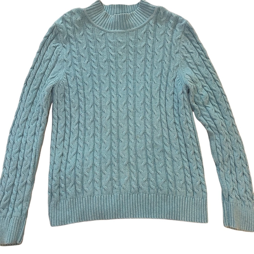 Croft & Barrow Light Blue Cable Knit Crew Neck Sweater